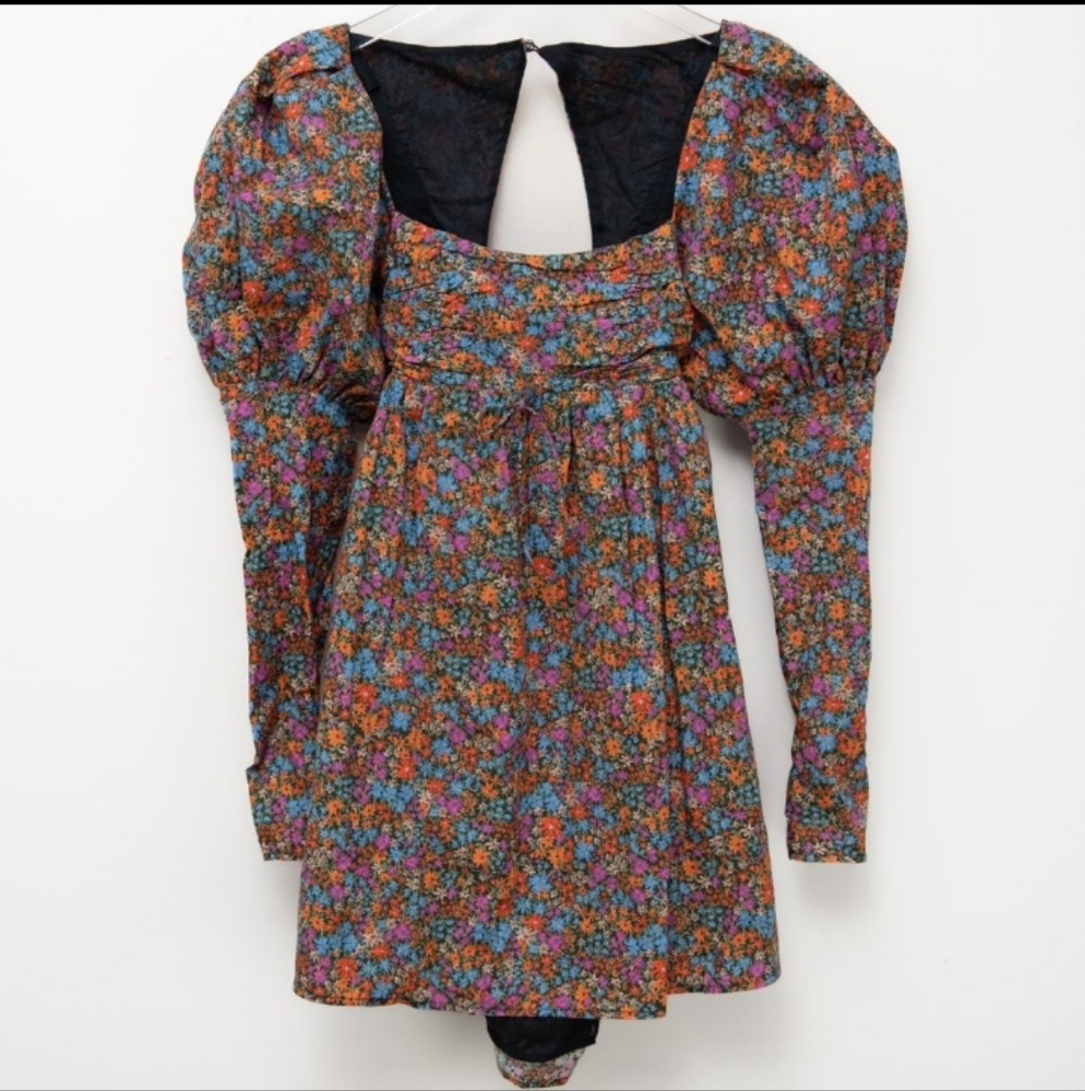 🍋 For Love & Lemons Brittany Mini Dress Floral Print Mini NWT - Picture 4 of 12